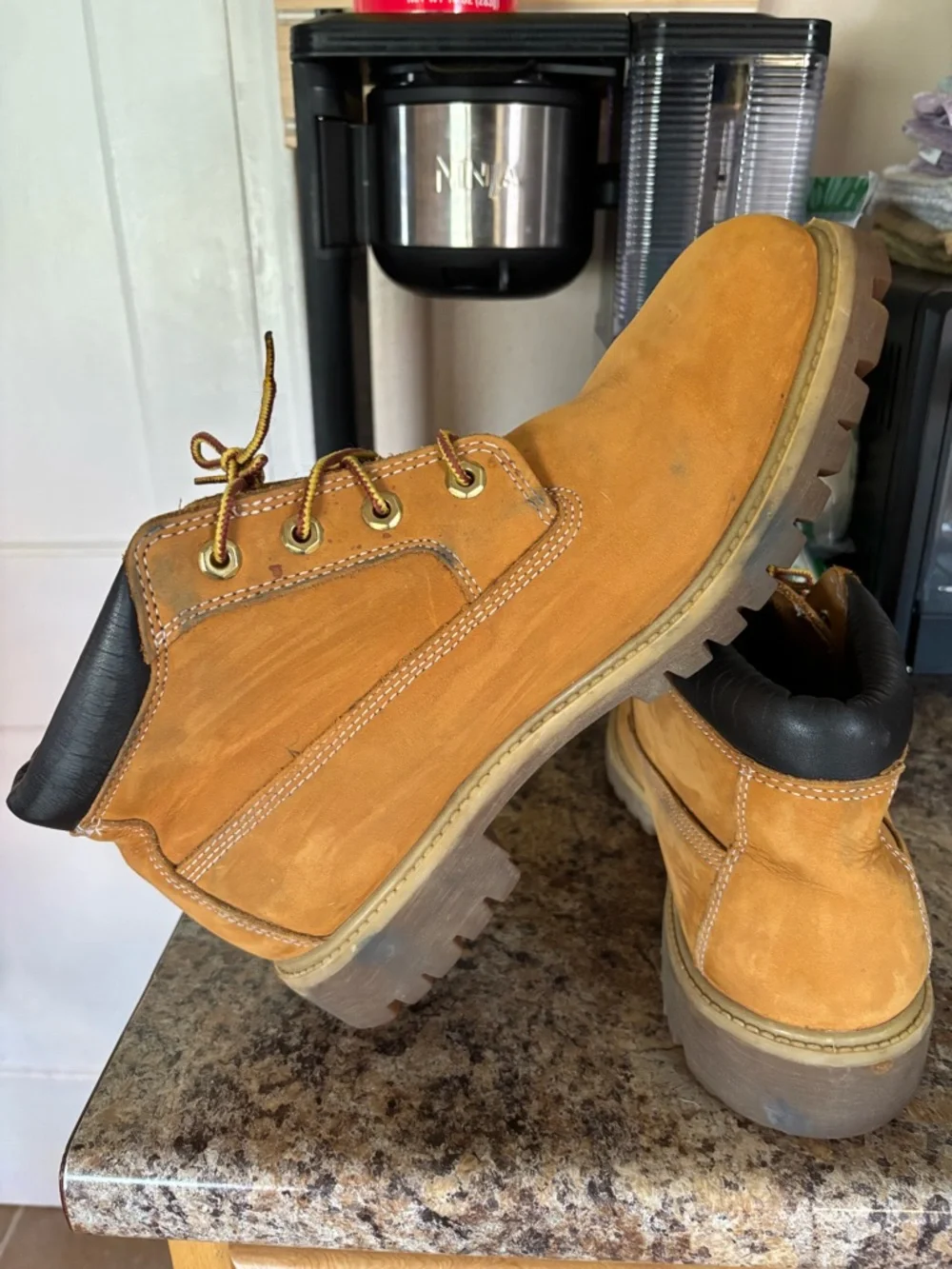 Timberland Wheat Nubuck Waterproof Lace-Up Work Boots - Picture 12 of 16